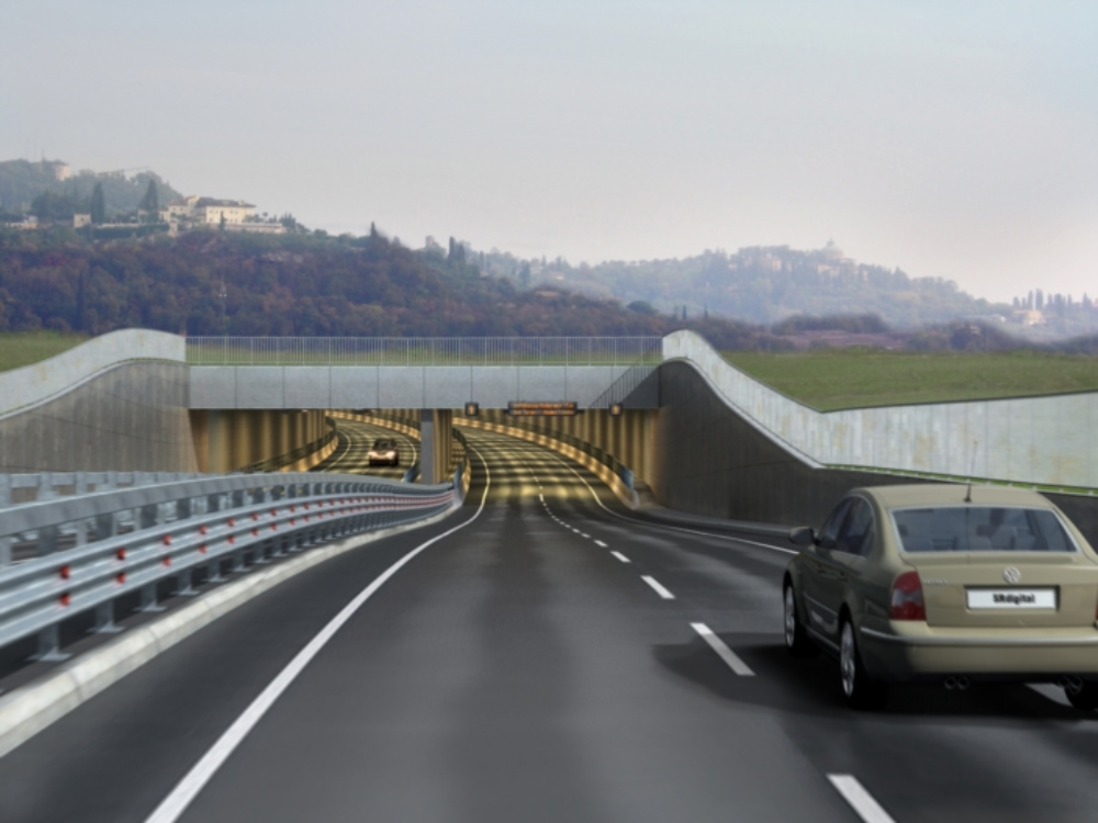 Una fotosimulazione dell’ingresso nella galleria delle Torricelle secondo il  progetto Technital 