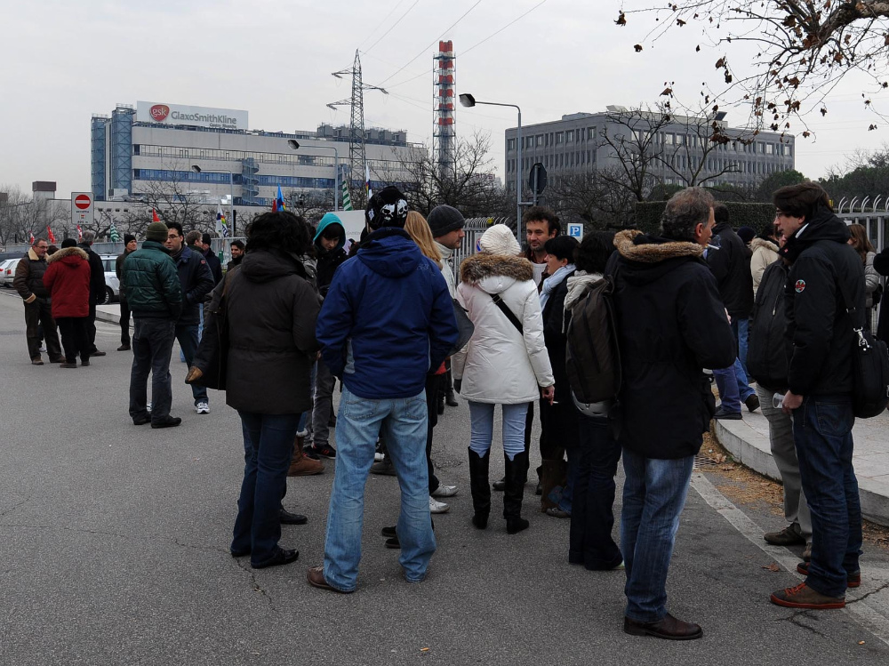 Manifestazione alla Glaxo