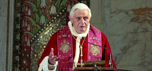 
 Benedetto XVI ieri nella chiesa luterana di Roma