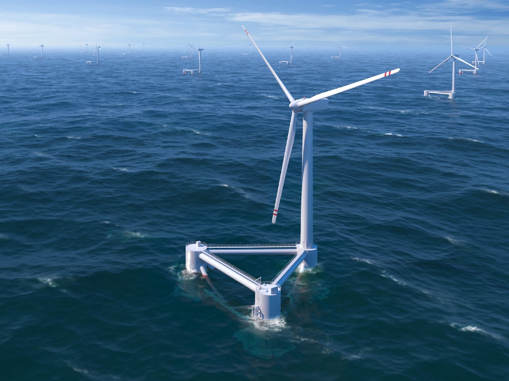 L'immagine di una turbina da 2 Megawatt galleggiante