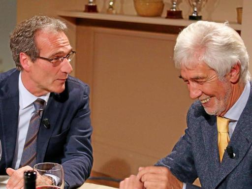 L'ex presidente Pastorello, a TeleArena, assieme a Filippini, medico dell'Hellas di quegli anni FOTOUDALI