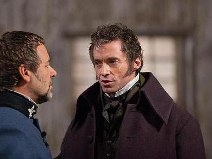 Russel Crowe e Hugh Jackman nel film «Les Miserables»