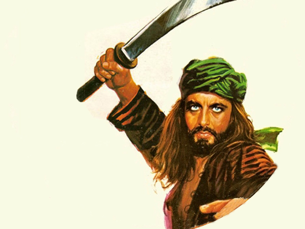 Il Sandokan impersonato da Kabir Bedi nel film tv del 1976    